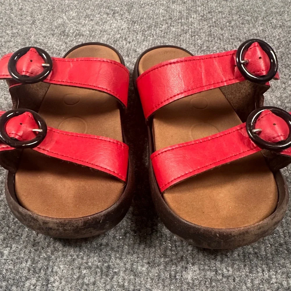 Regetta Canoe Kids Sandals Red Yellow Double Buckle Made in Japan Size 12.5 Kids